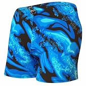 voordelige heren boxer zwembroek-Voor heren Badpak Lange zwembroeken Zwemshorts Boardshorts Zomer korte broeken Afdrukken Haai Brief 3D Ademend Sneldrogend Feestdagen Zwembad Sexy Rekken 1 5 Lage Taille Rekbaar