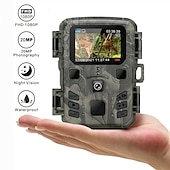 abordables Accessoires pour appareils photo et caméras-Mini caméra de piste vision nocturne 12mp 1080p caméra de jeu avec vision nocturne activée par le mouvement étanche pour la surveillance de la faune