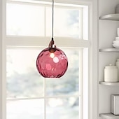 abordables Éclairages pour îlot-led pendentif lumières îlot de cuisine verre soufflé à la main éclairage marbre bleu moderne ferme foyer entrée luminaires plafond suspendu globe sur table