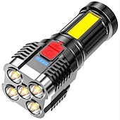 お買い得  懐中電灯-5led懐中電灯屋外ポータブルcobサイドライトワークライトusb充電式防水led懐中電灯