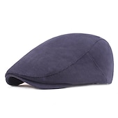 abordables Sombreros de hombre-Hombre Gorra Plana Negro Amarillo Algodón Ropa de calle Elegante Moda de los años 20 Exterior Diario Noche Plano Templado