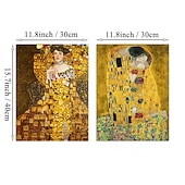 levne Sníženo na 30 $-2ks bezrámový klasický umělec gustav klimt polibek abstraktní olejomalba na plátně plakát moderní umění nástěnné obrazy pro výzdobu obývacího pokoje