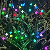 economico Luci paesaggistiche-2/4 confezioni luci lucciola solari impermeabili all&#039;aperto due modalità di luce persistente e lampeggiante 6/8/10 teste bianco caldo bianco multi colore