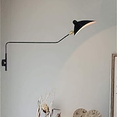 cheap Indoor Wall Lights-Simple Style Swing Wall Lamp with Dome Lampshade 1-2 Light Black Wall Lamp Suitable for Corridor Entrance Bedroom Dining Room E26/E27 Bulb