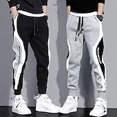 cheap Sweatpants-Men&#039;s Sweatpants Joggers Trousers Pocket Drawstring Color Block Comfort Casual Daily Holiday Sports Stylish Black Grey Micro-elastic