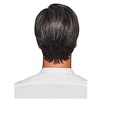 cheap Mens Wigs-Men&#039;s Wig with Black and White Fringe and Partial Puffy Wig