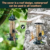 cheap Backyard Birding &amp; Wildlife-Bird Feeders for Outdoors Hanging  Squirrel Proof Bird Feeders for Outdoors Large Tube Bird Feeder with 4 Feeding Ports Bird Seed Feeder with Hook and Food Tray Attract Multiple Birds