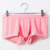 preiswerte Boxershorts für Herren-Herren 3 Pack Unterwäsche Boxer Slip Nylon Eis-Seide Atmungsaktiv Waschbar Komfortabel Glatt Mittlere Hüfthöhe Schwarz Weiß