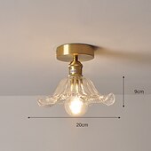 tanie Lampy sufitowe-lampa sufitowa półpłaska jasna miedź 20cm szklany klosz lampa sufitowa oprawa oświetleniowa oświetlenie 110-240v