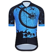 preiswerte Radtrikot Herren-Herren Radtrikot Grafik Lustig Kurzarm Fahhrad Trikot Oberteil mit 3 Gesäßtaschen Mountainbike MTB Straßenradsport Schnelltrocknend Reflektierende Streifen Rückentasche Feuchtigkeitsableitend Sport