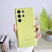 זול מארז סמסונג-מגן טלפון לסמסונג גלקסי S23 Ultra Plus S25 Ultra מגן סיליקון מסגרת מלאה להגנה מפני אבק TPU בצבע אחיד