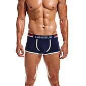 cheap Men&#039;s Boxers Underwear-Men&#039;s 2 Packs Briefs Polyester Breathable Soft Color Block Mid Waist Black White