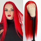 abordables Pelucas de fiesta-Pelucas verdes peluca sintética larga recta verde irlandés resistente al calor sin frente de encaje con cabello de bebé peluca sin pegamento para fiesta de San Patricio cosplay para mujeres de moda