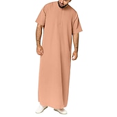 cheap Arabian Muslim-Men&#039;s Robe Thobe / Jubba Religious Saudi Arabic Arabian Muslim Ramadan Adults Leotard / Onesie