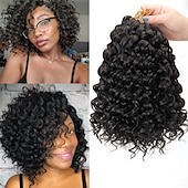 cheap Crochet Hair-Curl Crochet hair for Black Women Short Beach Curl crochet hair Bohemian Crochet Braids Natural Black Deep Wave Braiding hair Extensions