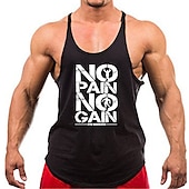 Mannen's Gym Workout Tanktop met 'No Pain No Gain Gym Warriors' Grafische Print voordelige Grappige T-shirts voor mannen-Mannen's Gym Workout Tanktop met 'No Pain No Gain Gym Warriors' Grafische Print