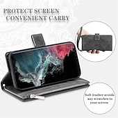 Недорогие Чехлы для Samsung-телефон Кейс для Назначение SSamsung Galaxy S23 S22 S21 S20 Plus Ultra A54 A34 A14 А73 А53 А33 A72 A71 A12 A32 A52 Samsung A13 5G A51 Кошелек для карт Флип Кошелек Молния Плитка ТПУ Кожа PU