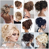 baratos Puxos-coque bagunçado desgrenhado updo elásticos de cabelo extensão com elástico elástico acessórios de cabelo bagunçado peças de cabelo para mulheres