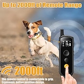 economico Addestramento e accessori educativi per cani-Collare di addestramento per cani con telecomando da 2000 piedi, scossa elettrica, vibrazione, bip, modalità blocco tastiera a 16 livelli, ipx8, impermeabile, ricaricabile