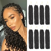 cheap Crochet Hair-Passion Twist Hair 12 Inch Water Wave Crochet Hair for Black Women Short Passion Twist Crochet Hair for Butterfly Locs 8 Packs Bob Spring Twist Hair Synthetic Curly Crochet Passion Twist Braiding Hair