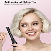 abordables Rasage et épilation-Petit fer plat pour les bords crayon fer à lisser pour cheveux courts et cheveux longs 3/10 pouces petit fer plat avec réglages de température réglables et double tension avec des gants résistants à