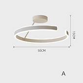 economico Modello a cerchio-lampada a sospensione a led 50cm design a cerchio ad anello a 1 luce dimmerabile finiture verniciate in alluminio lussuose lampade a sospensione per camera da letto in stile moderno 110-240v