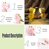 levne Školka noční světla-mini led noční světlo dinosaurus pro děti dětský kreslený nastavitelný notebook do ložnice dekorace na postel
