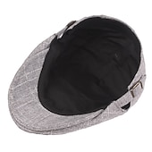 abordables Sombreros de hombre-Hombre Gorra Plana Negro Beige Lino Moda Ropa de calle Elegante Moda de los años 20 Exterior Diario Noche Plano Templado