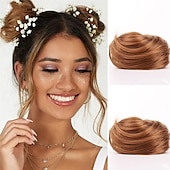 economico Chignon-2pcs mini artiglio finto spazio capelli chignon clip in chignon disordinato capelli sintetici chignon ciambella estensioni chignon parrucca accessorio coda di cavallo pezzi di capelli updo per donne