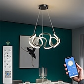 billige Sirkeldesign-led pendellys 50cm 1-lys ring sirkeldesign dimbar aluminiumslakkert finish luksuriøs moderne stil spisestue soverom pendellamper 110-240v kun dimmes med fjernkontroll