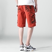 cheap Classic-Men&#039;s Cargo Shorts Bermuda shorts with Side Pocket Multi Pocket Flap Pocket Solid Color Going out Streetwear Fashion Cargo Shorts ArmyGreen Blue