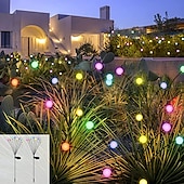 economico Luci paesaggistiche-2/4 confezioni luci lucciola solari impermeabili all&#039;aperto due modalità di luce persistente e lampeggiante 6/8/10 teste bianco caldo bianco multi colore