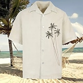 Men's Coconut Tree Tropical Plants Shirt Summer Hawaiian Shirt Aloha Shirt Short Sleeve Shirt Turndown Tropical Fashion Hawaiian Casual Hawaiian Holiday White S M L4