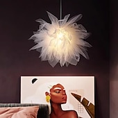 cheap Cluster Design-LED Pendant Light White Mesh Chandelier Modern Pendant Light Wedding Room Living Room Girls Room Bedroom Chandelier Personality Creative Romantic Lighting