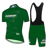 cheap Men&#039;s Clothing Sets-Men&#039;s Short Sleeve Cycling Jersey with Bib Shorts Blue Bike 3D Pad Breathable Quick Dry Sports Graphic Clothing Apparel