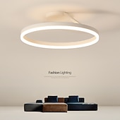 baratos Luzes de teto reguláveis-Luz de Teto LED 50cm Design de Círculo em Anel com 1 Lâmpada Dimerizável Acabamentos Pintados em Alumínio Estilo Moderno Luxuoso para Sala de Jantar Quarto Luminárias Penduradas 110-240V SOMENTE