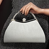 abordables Pochettes et sacs à main de soirée-sac à main de soirée élégant en or pour femme – sac à main métallique plissé avec poignée en strass pour femme, mariage, fête et événements officiels