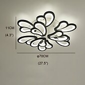 economico Lampade da soffitto-plafoniera a led design loto lampada da soffitto da 70 cm moderna artistica in metallo stile acrilico oscuramento continuo camera da letto finitura verniciata luci 110-240v solo dimmerabile con