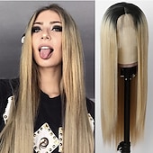 abordables Pelucas de fiesta-Pelucas verdes peluca sintética larga recta verde irlandés resistente al calor sin frente de encaje con cabello de bebé peluca sin pegamento para fiesta de San Patricio cosplay para mujeres de moda
