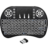 cheap Keyboards-Mini Wireless Keyboard with Multi-touch Touchpad 7 Colors Backlight Wireless Touchable Remote Control for Smart TV Box Desktop Touchpad PC