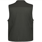 billige Herre fiskevest-Herre سترة Gilet Fiskevest Vest til turbruk Ermeløs vest Gilet jakke utendørs Ferie Gatemote Elegant og moderne Sommer Vår Lomme Fort Tørring Polyester Pustende Fargeblokk Glidelås V-hals Normal