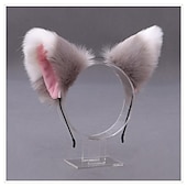 お買い得  ヘアスタイリングアクセサリー-キツネクリップ 猫耳 オオカミの足跡 コスプレ衣装 ハロウィン ファンシーパーティーコスチュームアクセサリー かわいいロリータぬいぐるみ kc キツネの耳の頭飾り 動物の耳のアクセサリー 猫耳カチューシャ