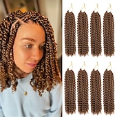 cheap Crochet Hair-Passion Twist Hair 12 Inch Water Wave Crochet Hair for Black Women Short Passion Twist Crochet Hair for Butterfly Locs 8 Packs Bob Spring Twist Hair Synthetic Curly Crochet Passion Twist Braiding Hair