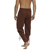 baratos calça casual-Homens Corredor Calças Calça casual Com Cordão Cintura elástica Côr Sólida Palco Streetwear Moda Punk e gótico Ajuste Largo Preto Branco