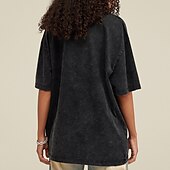 billige grunnleggende t-skjorter-Herre 100% bomullssyre-vaskeskjorte Oversized skjorte Kortermet Crew-hals Vår sommer عادي Mote Designer Fritid Sport &amp; Utendørs Daglig Gateklær Svart Rosa Grønn Topp T-skjorte for menn