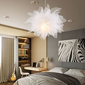 cheap Cluster Design-LED Pendant Light White Mesh Chandelier Modern Pendant Light Wedding Room Living Room Girls Room Bedroom Chandelier Personality Creative Romantic Lighting