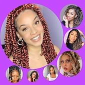 cheap Crochet Hair-Passion Twist Hair 12 Inch Water Wave Crochet Hair for Black Women Short Passion Twist Crochet Hair for Butterfly Locs 8 Packs Bob Spring Twist Hair Synthetic Curly Crochet Passion Twist Braiding Hair