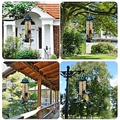 cheap Backyard Birding &amp; Wildlife-Bird Feeders for Outdoors Hanging  Squirrel Proof Bird Feeders for Outdoors Large Tube Bird Feeder with 4 Feeding Ports Bird Seed Feeder with Hook and Food Tray Attract Multiple Birds