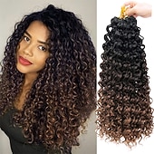 preiswerte Haare häkeln-curl häkeln haar 18 zoll wasserwelle häkeln haar ombre synthetische böhmische häkeln geflecht tiefe welle flechten haarverlängerungen