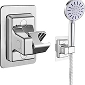 preiswerte Badezimmer-Organizer-Duschkopfhalter Wandhalterung selbstklebend verstellbarer Handbrausehalter ohne Bohren Wandhalterung